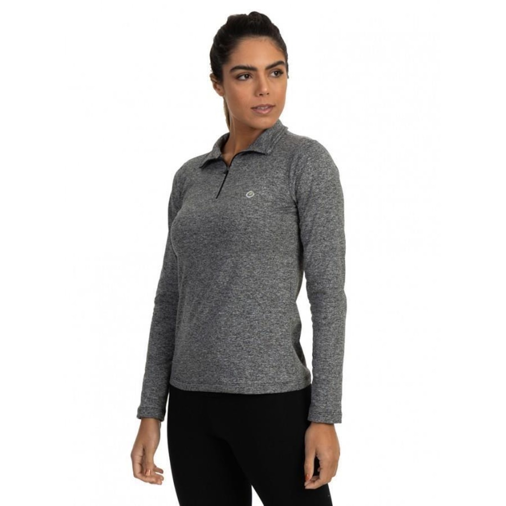 Imagem 2 do produto Camiseta Manga Longa Térmica Extreme UV Mescla Gola Alta com Proteção Solar - Feminina