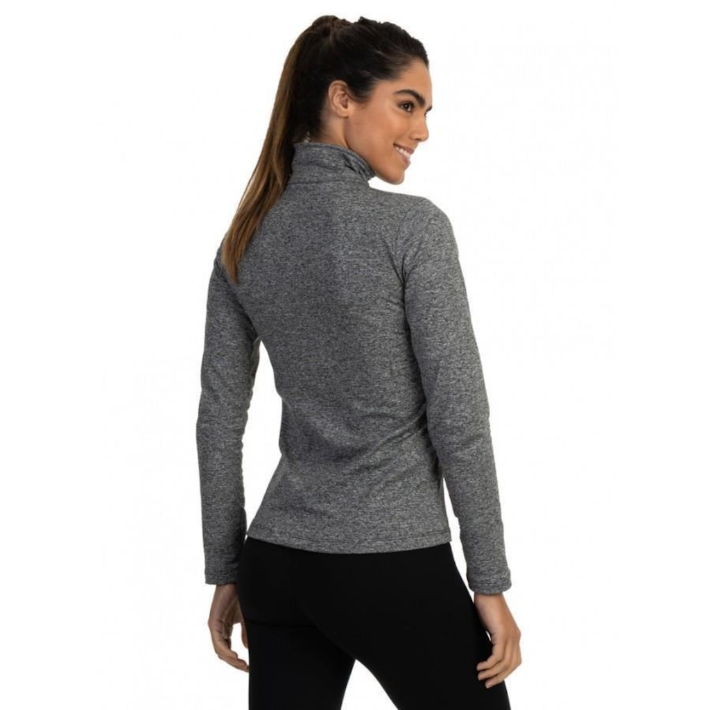 Imagem 4 do produto Camiseta Manga Longa Térmica Extreme UV Mescla Gola Alta com Proteção Solar - Feminina