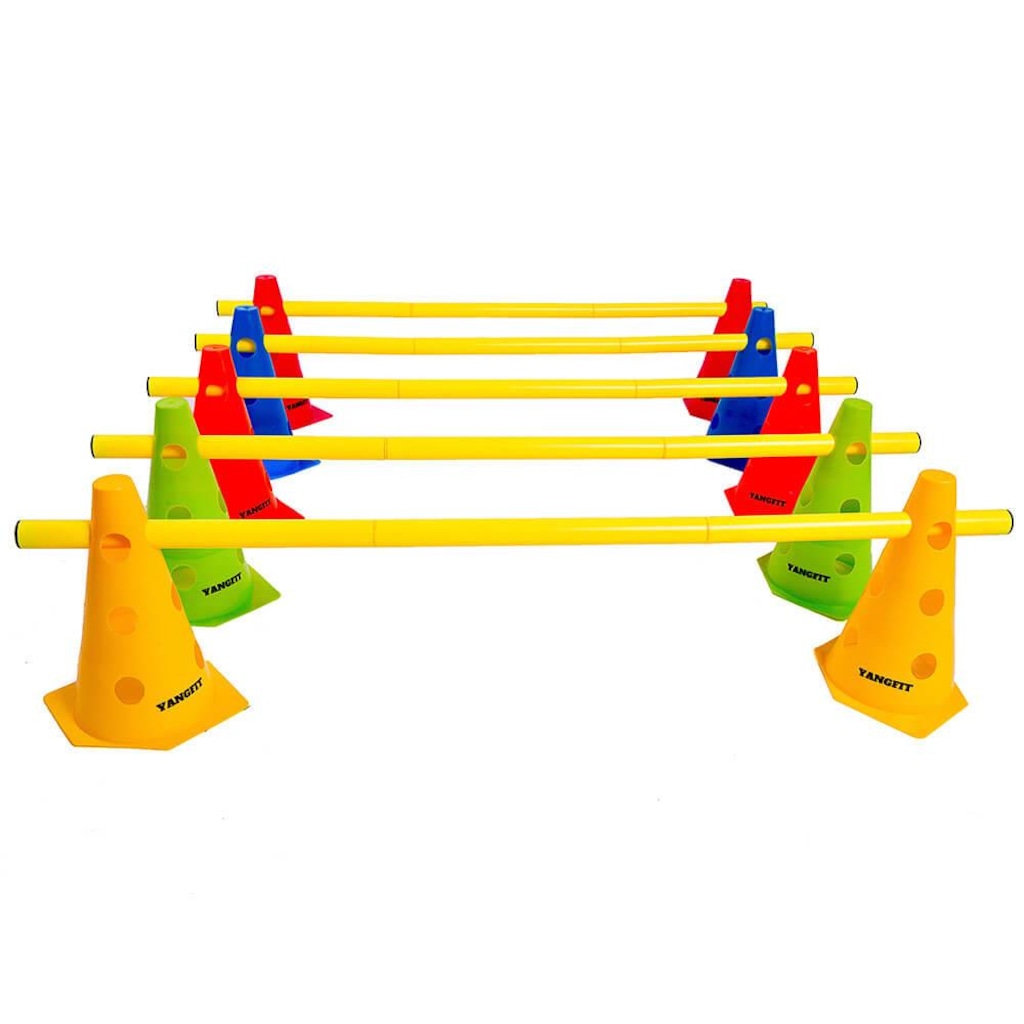 Imagem 2 do produto Kit Funcional YangFit com Escada de Agilidade + Cones -10 Unidades + Barreira - 5 Unidades + Chapéu Chinês - 10 Unidades