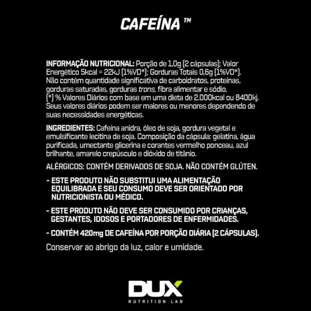 Imagem 2 do produto Cafeína DUX Nutrition - 90 caps