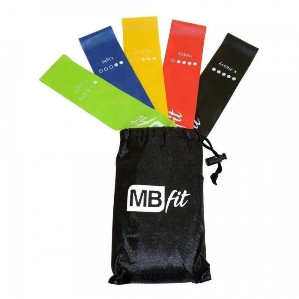 Imagem 3 do produto Kit MBFit: Mini Bands Funcional Faixa Elástica Thera Band - 5 Intensidades