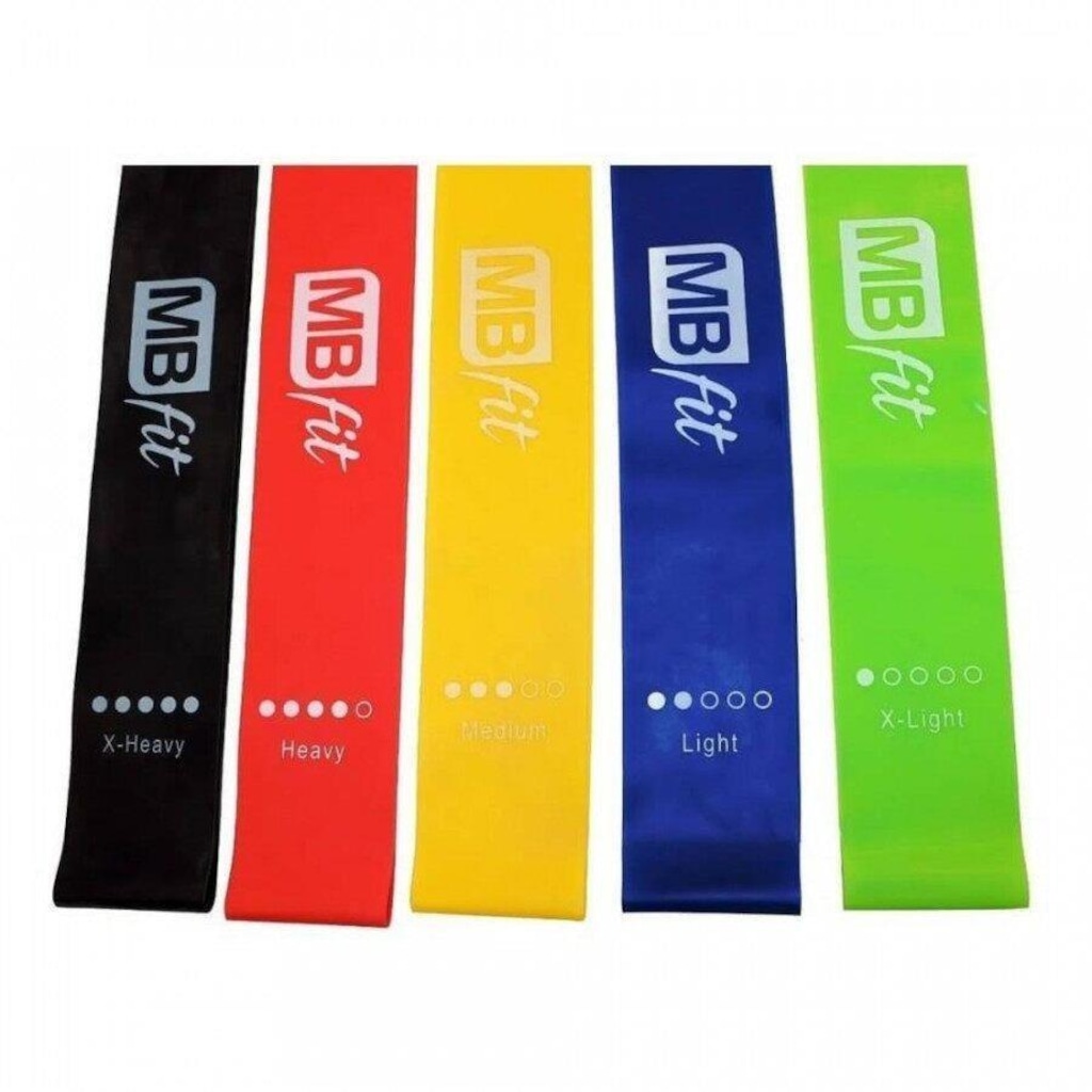 Imagem 4 do produto Kit MBFit: Mini Bands Funcional Faixa Elástica Thera Band - 5 Intensidades