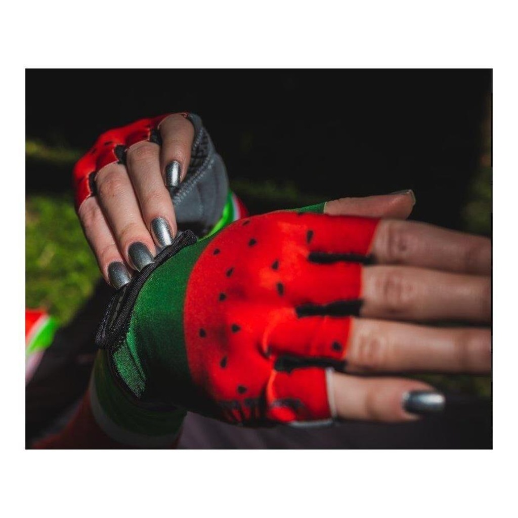 Imagem 2 do produto Luvas de Ciclismo Hupi Eco Dedo Curto Melancia - Adulto
