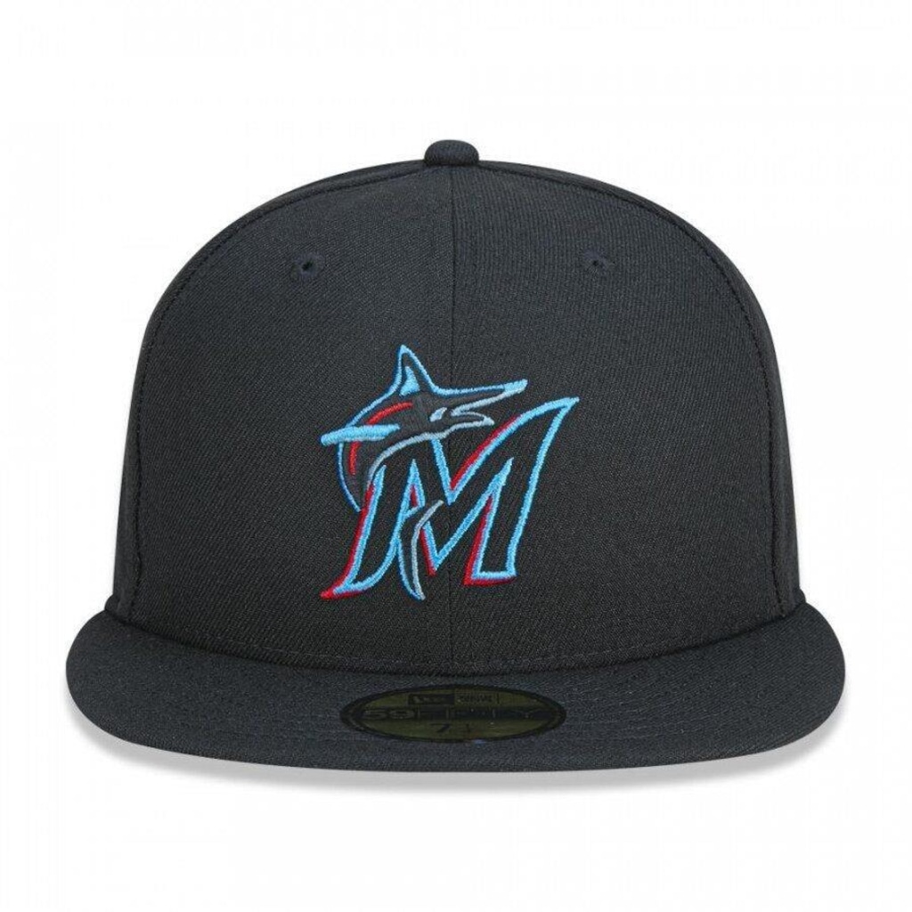 Imagem 2 do produto Boné Aba Reta New Era 59Fifty MLB Miami Marlins - Fechado - Adulto