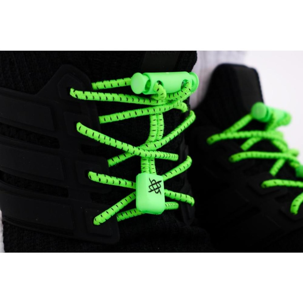 Imagem 2 do produto Cadarço Elástico Hupi Laces Neon Risca