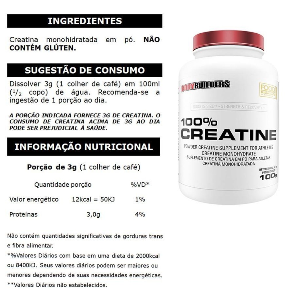 Imagem 4 do produto Kit Iso Protein Bodybuilders - Morango - 2kg + Amazing Mass - Morango 1,5kg + Creatina - 100g + Coqueteleira