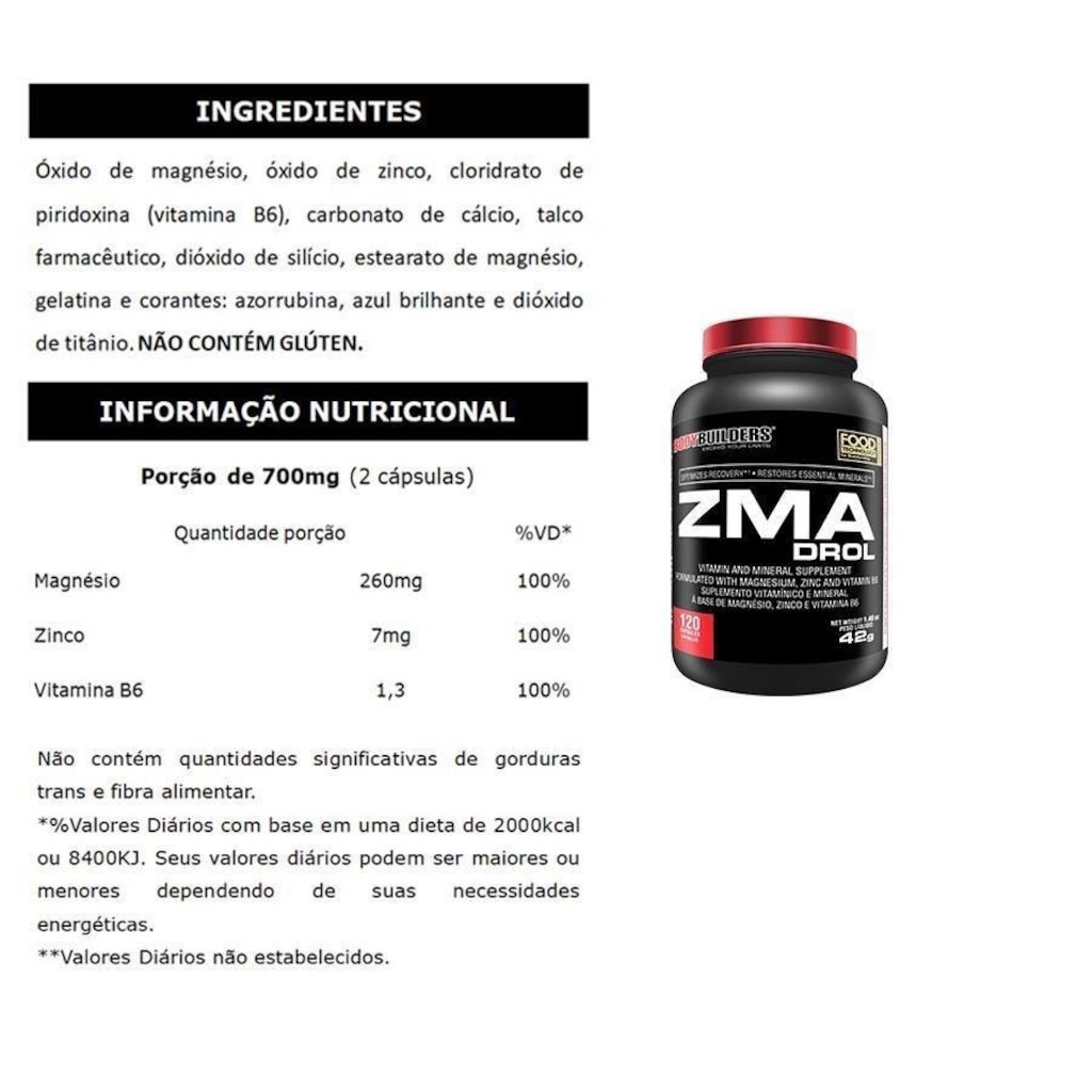 Imagem 4 do produto Kit Waxy Mass Bodybuilders - Morango - 3kg + Six Pote - Morango - 900g + ZMA + BCAA - 100g + Coqueteleira