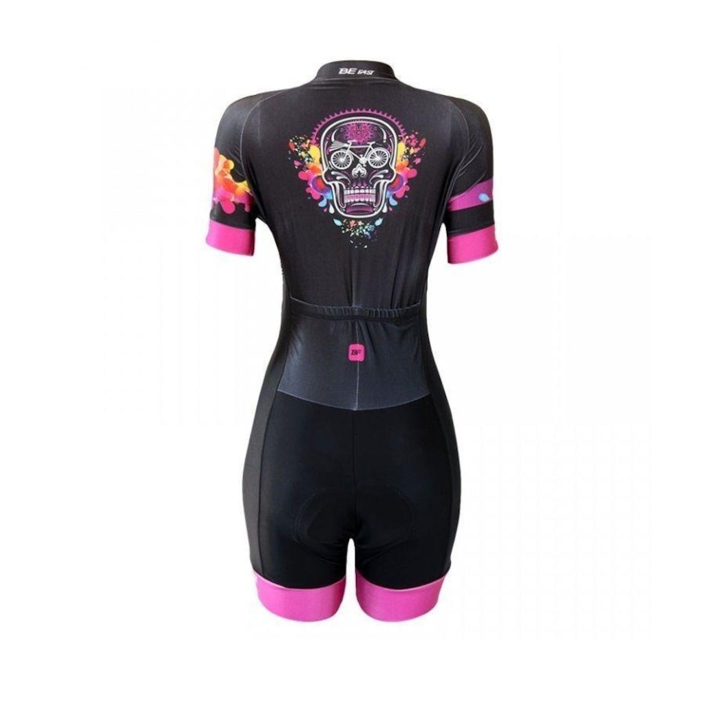 Imagem 2 do produto Macaquinho de Ciclismo Be Fast Caveira Mexicana - Feminino