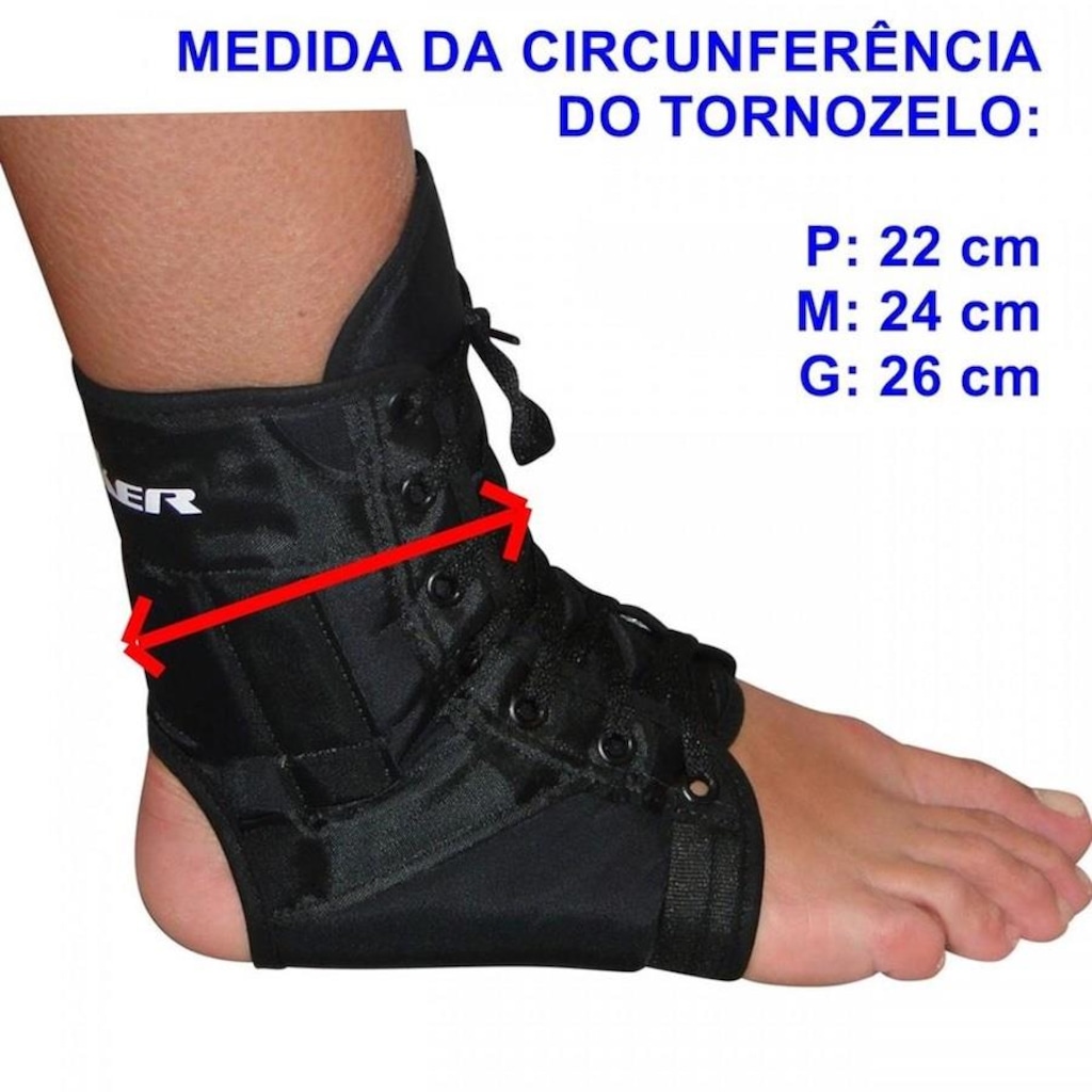 Imagem 2 do produto Tornozeleira Poker com Cadarço e Talas - Adulto