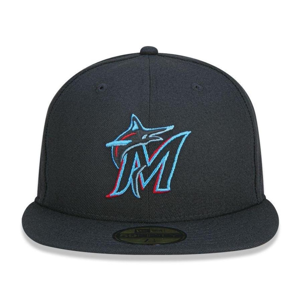 Imagem 3 do produto Boné Aba Reta New Era Miami Marlins 5950 Game Cap - Fechado
