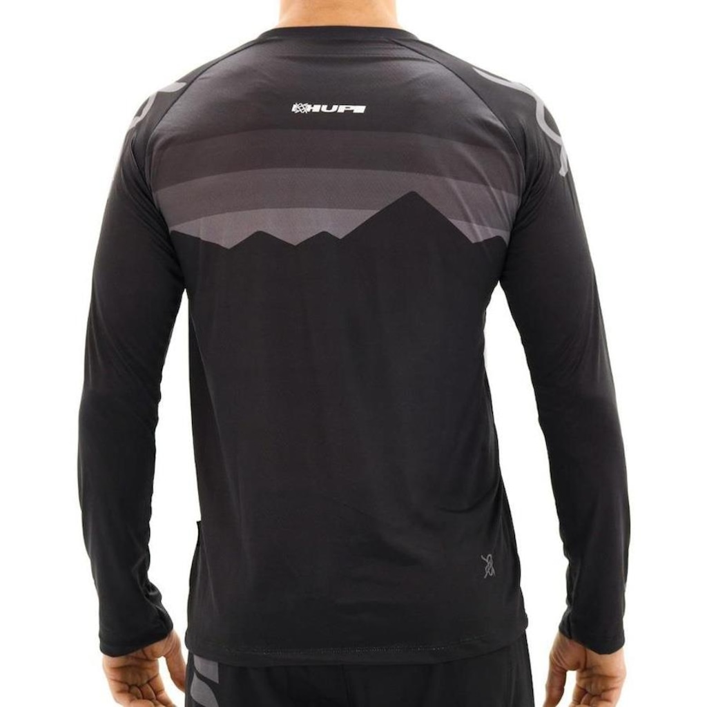 Imagem 2 do produto Camisa de Ciclismo Manga Longa Hupi Shadow All Black - Masculina