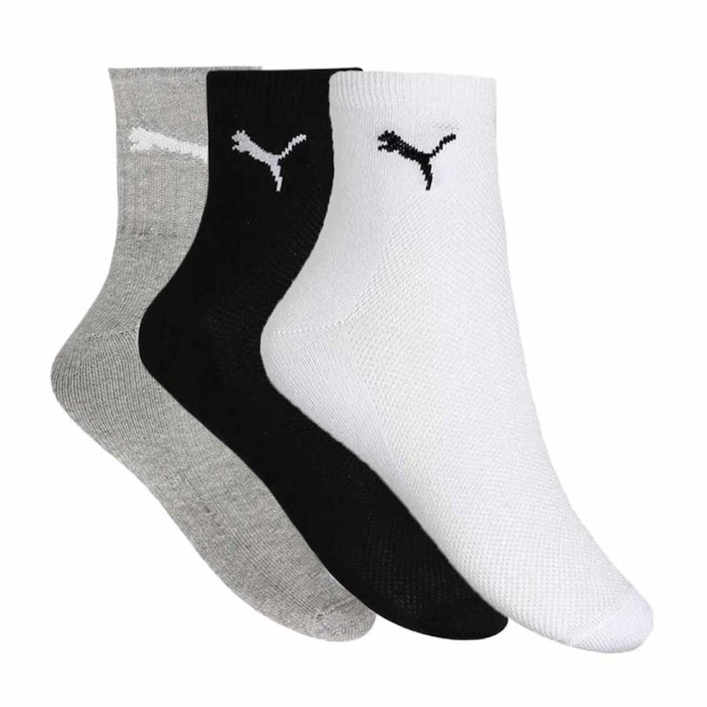 Imagem 1 do produto Meia Cano Médio Puma Esportiva - Adulto - 3 Pares