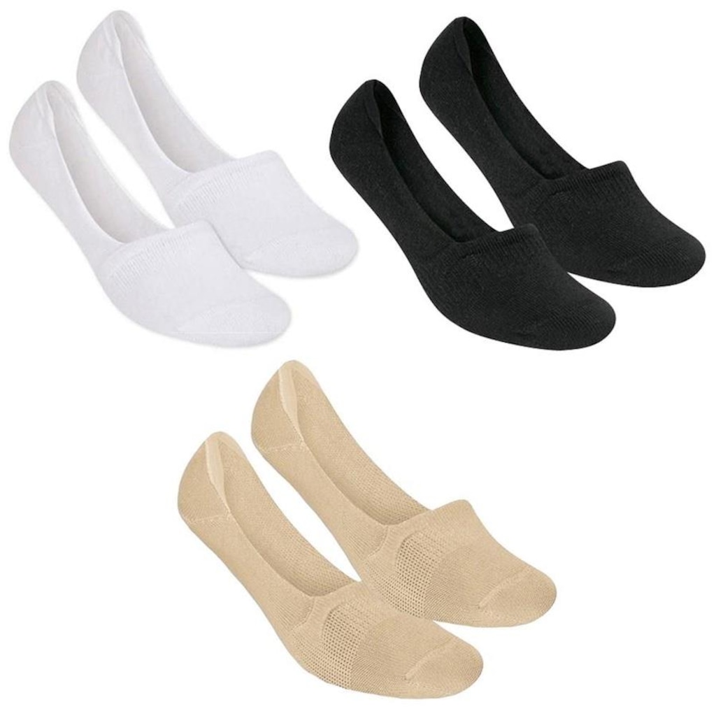 Imagem 1 do produto Meia Selene Sapatilha Invisível - Feminino - 3 Pares