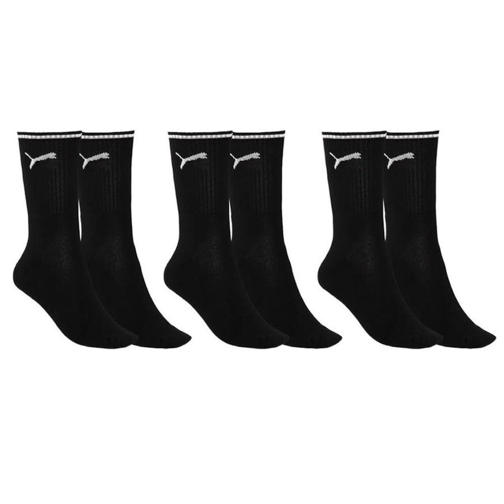 Imagem 1 do produto Meia Puma Esportiva Cano Longo - Masculina - 3 Pares