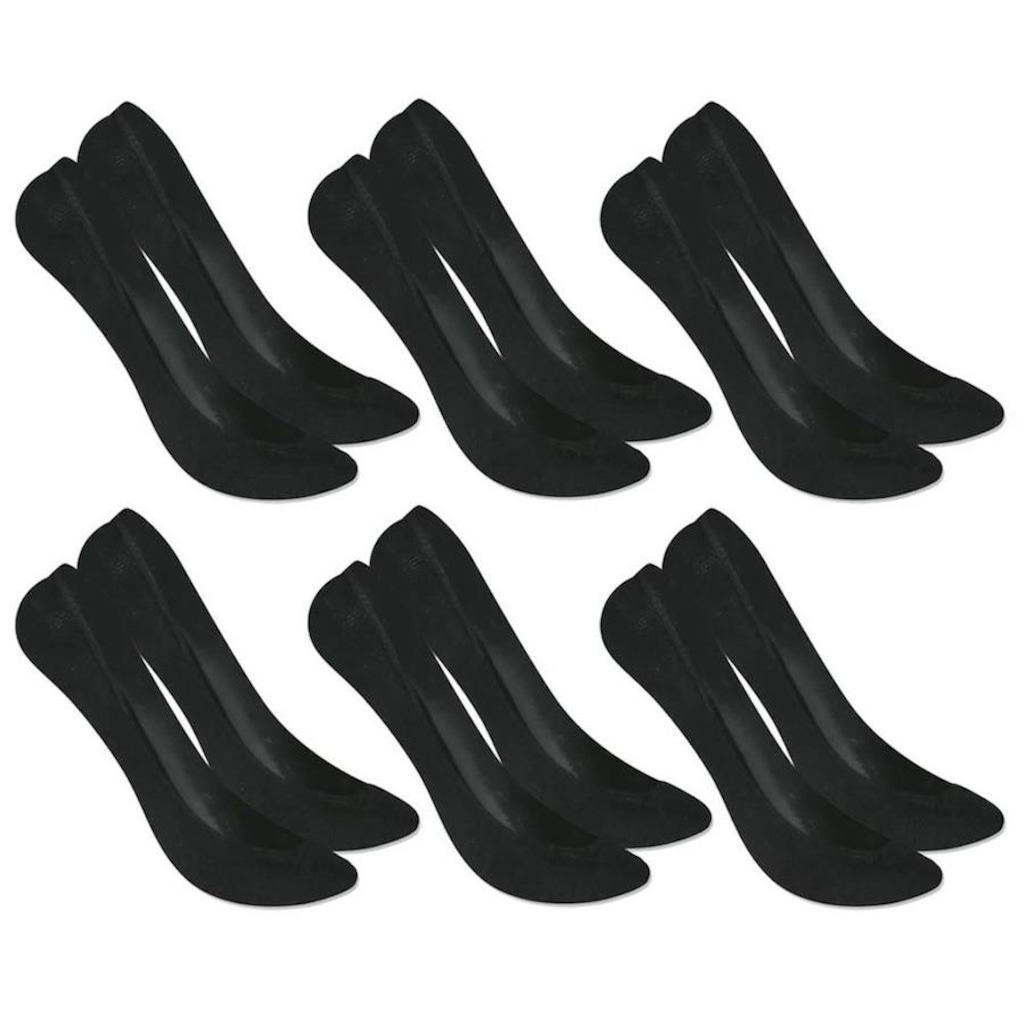 Imagem 1 do produto Kit Meias Sapatilha Selene Super Invisível com 6 Pares - 34 a 38 - Feminina