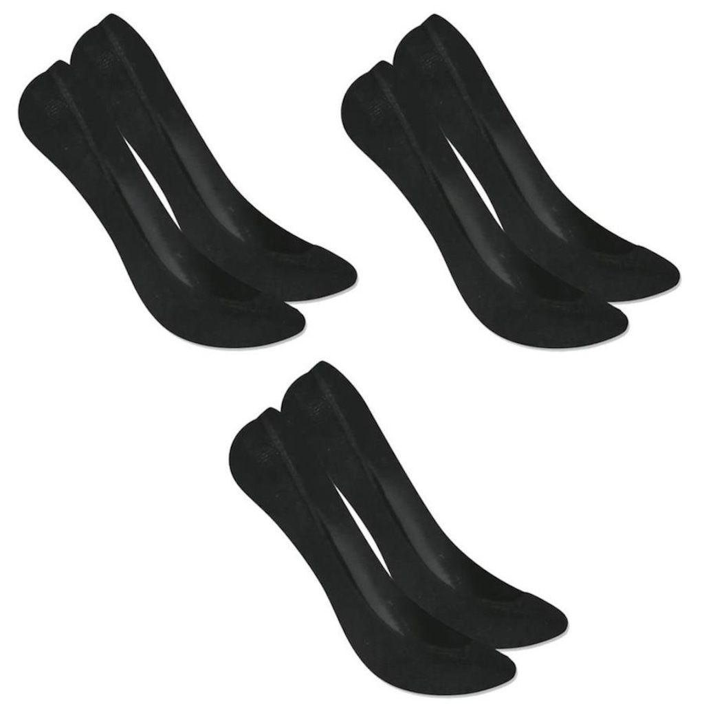 Imagem 1 do produto Kit Meias Sapatilha Selene Super Invisível com 3 Pares - 34 a 38 - Feminina