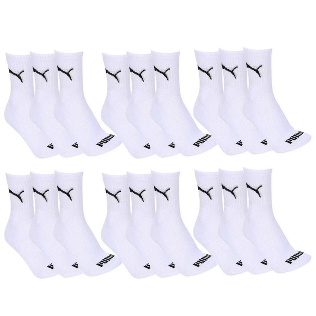 Imagem 1 do produto Meia Puma Esportiva Cano Médio - Feminina - 18 Pares