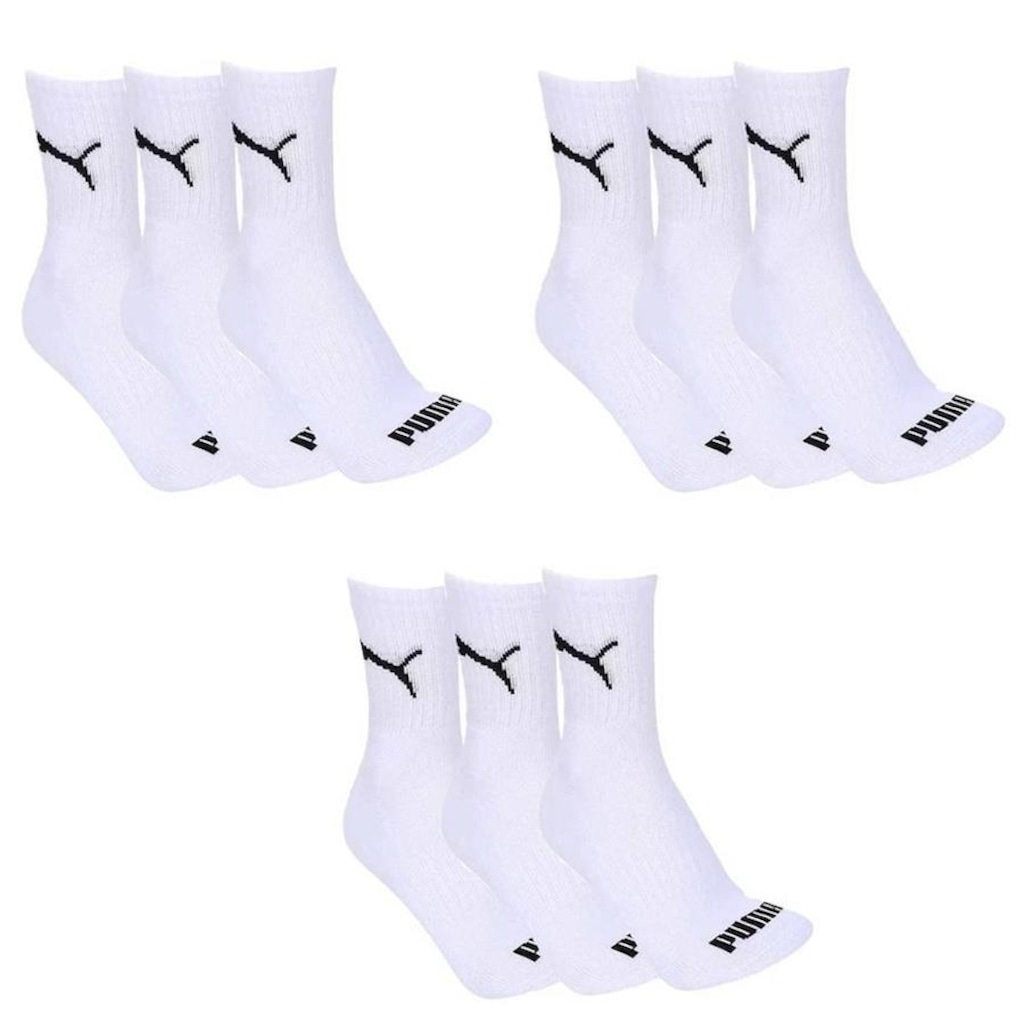 Imagem 1 do produto Kit Meias Cano Médio Puma Esportiva com 9 pares - Feminina