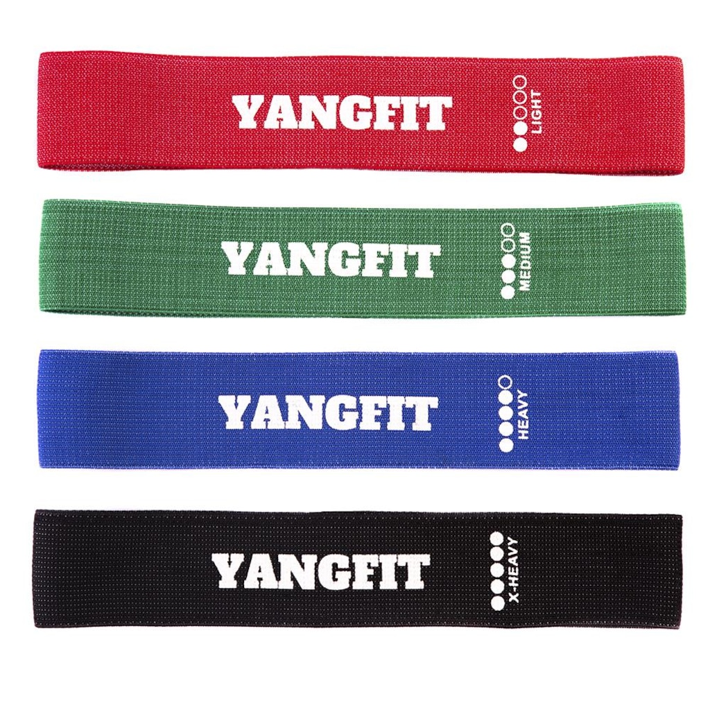 Imagem 2 do produto Kit Mini Band Tecido Yangfit Faixa Elástica - 4 Intensidades