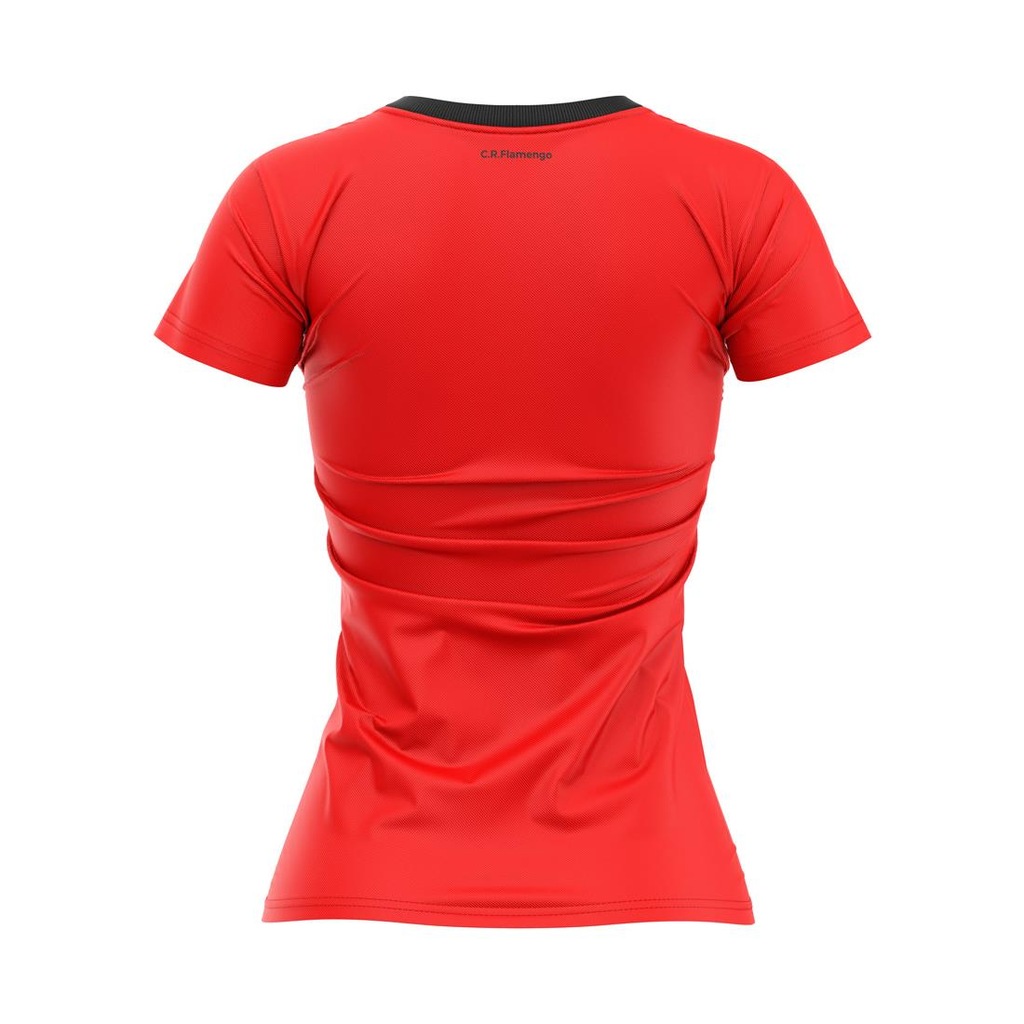 Imagem 2 do produto Camisa Feminina Flamengo Shout Vermelho E Preto Braziline Oficial - Feminino