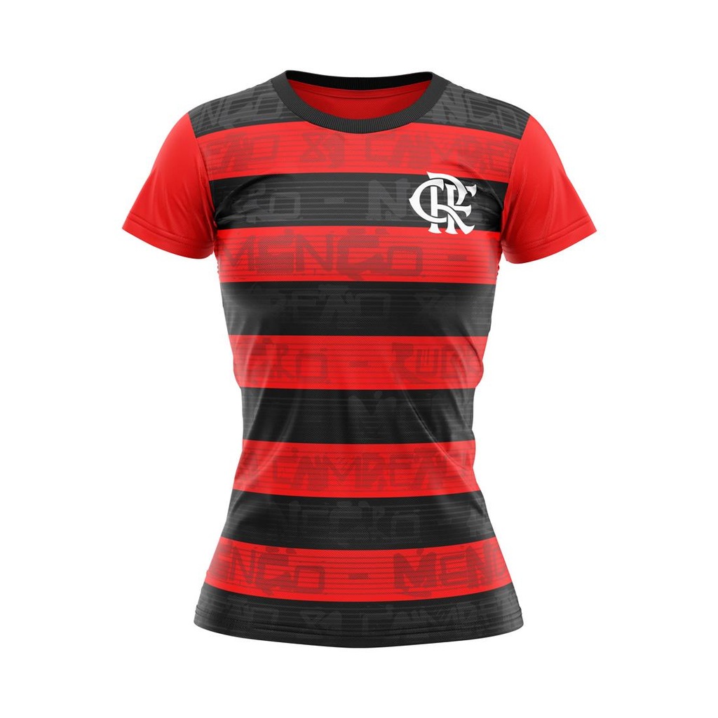 Imagem 1 do produto Camisa Feminina Flamengo Shout Vermelho E Preto Braziline Oficial - Feminino