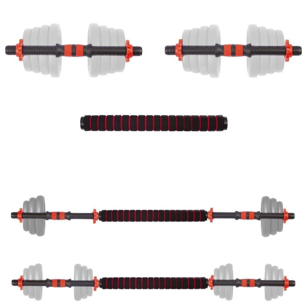 Imagem 2 do produto Barra Supino Halter com Rosca e Conector Yangfit Kit 2 em 1
