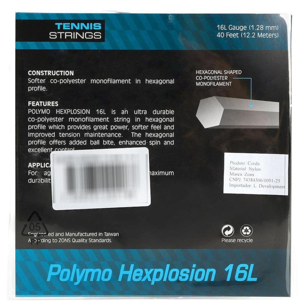 Imagem 3 do produto Corda de Raquete Zons Hexplosion 16L Set Individual - 1.28mm