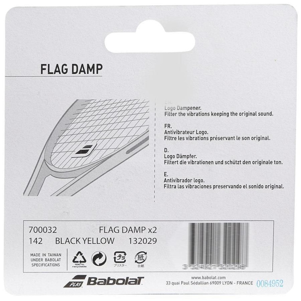 Imagem 3 do produto Antivibrador Babolat Flag Damp - 02 Unidades Preto e Amarelo