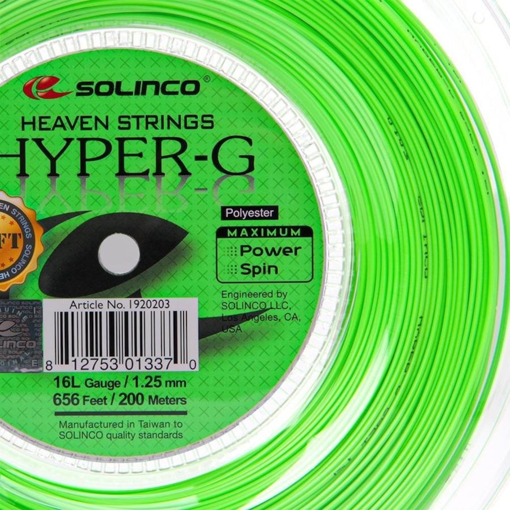 Imagem 2 do produto Corda Solinco Hyper G Soft 16L 1.25mm - Rolo com 200 Metros