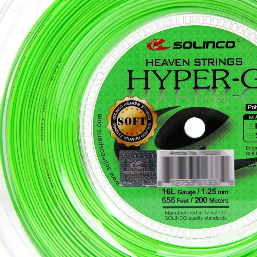 Imagem 3 do produto Corda Solinco Hyper G Soft 16L 1.25mm - Rolo com 200 Metros
