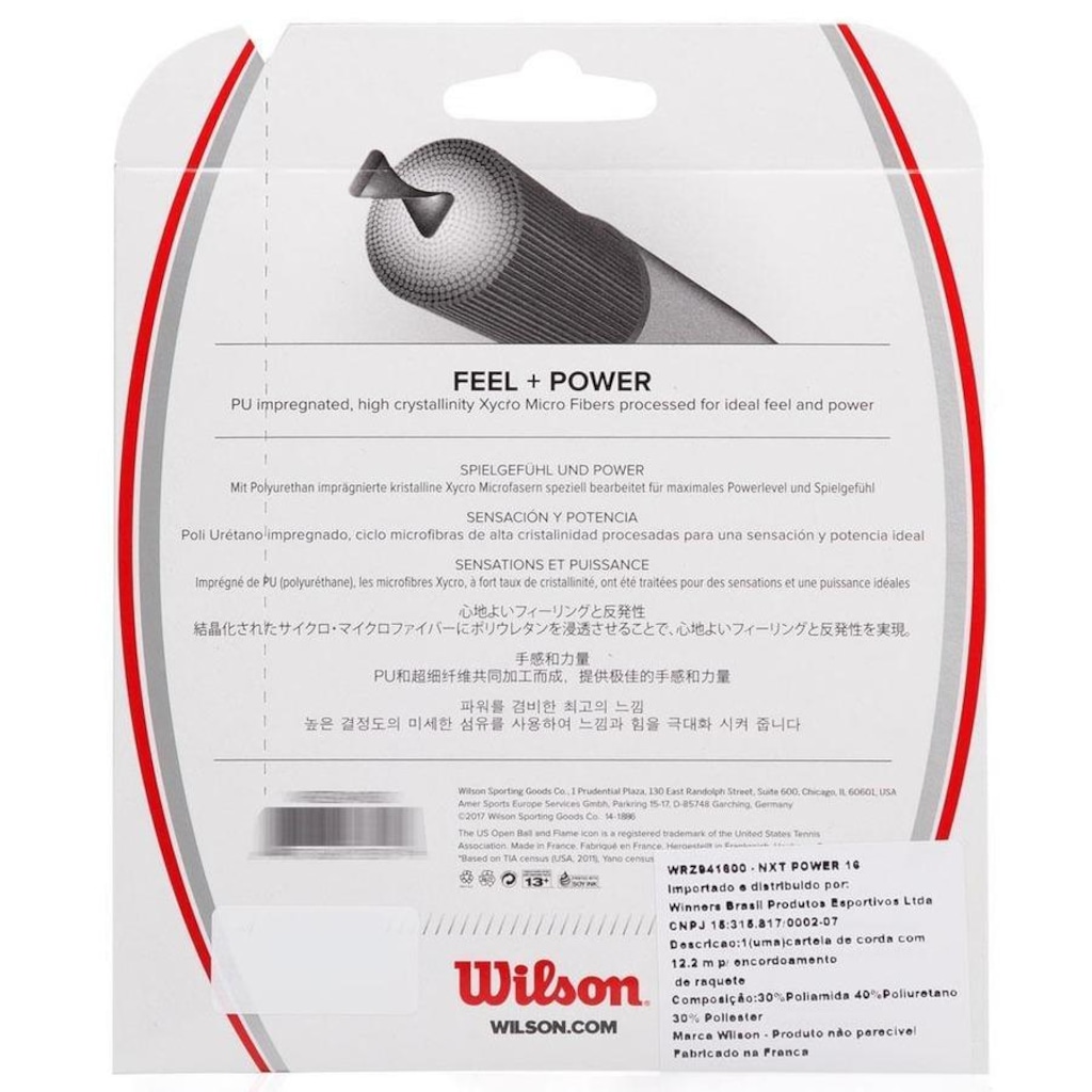 Imagem 4 do produto Corda para Raquete Wilson Synthetic Gut Power 16L 1,30mm
