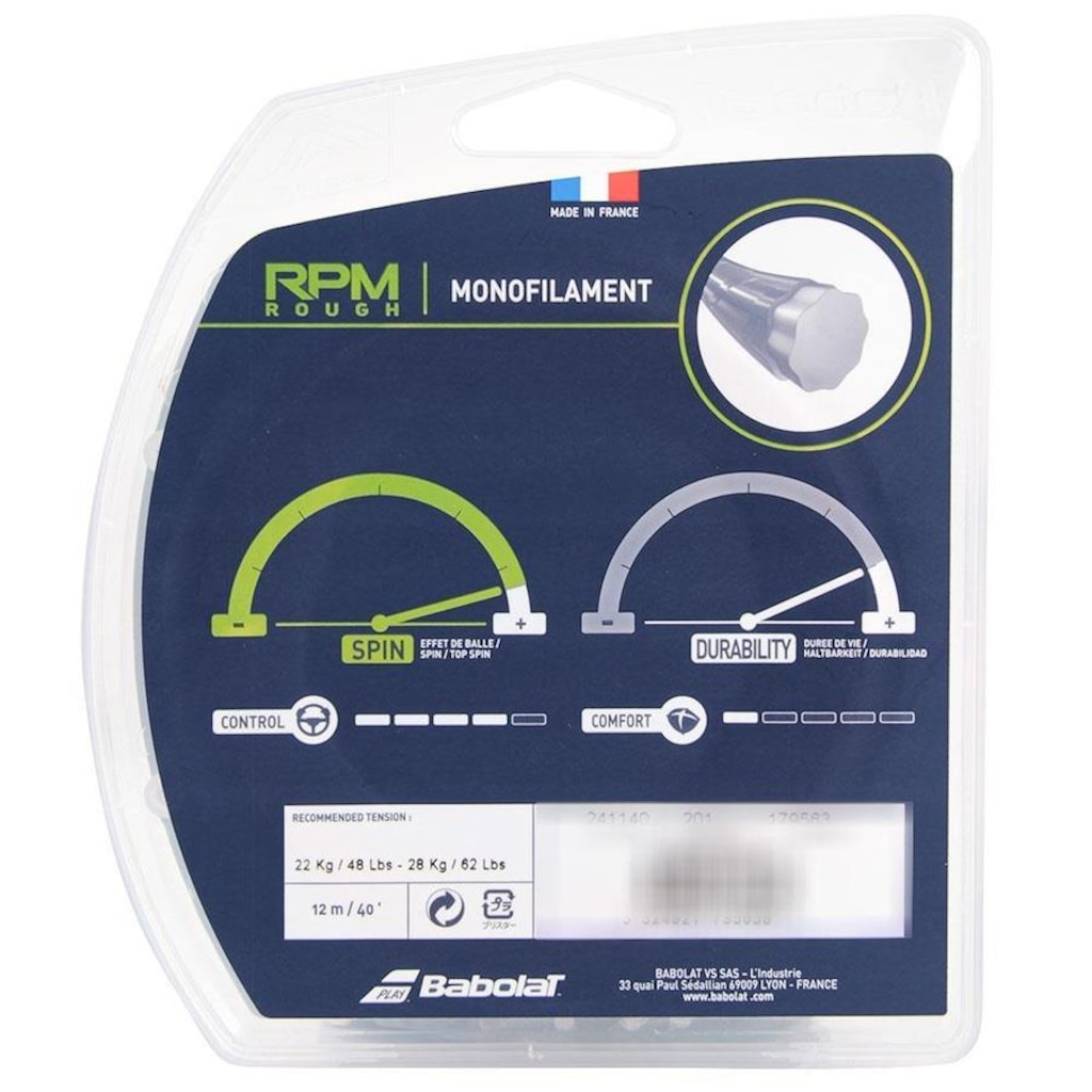 Imagem 3 do produto Corda Babolat RPM Rough 16L 1.30mm Vermelha - Set Individual