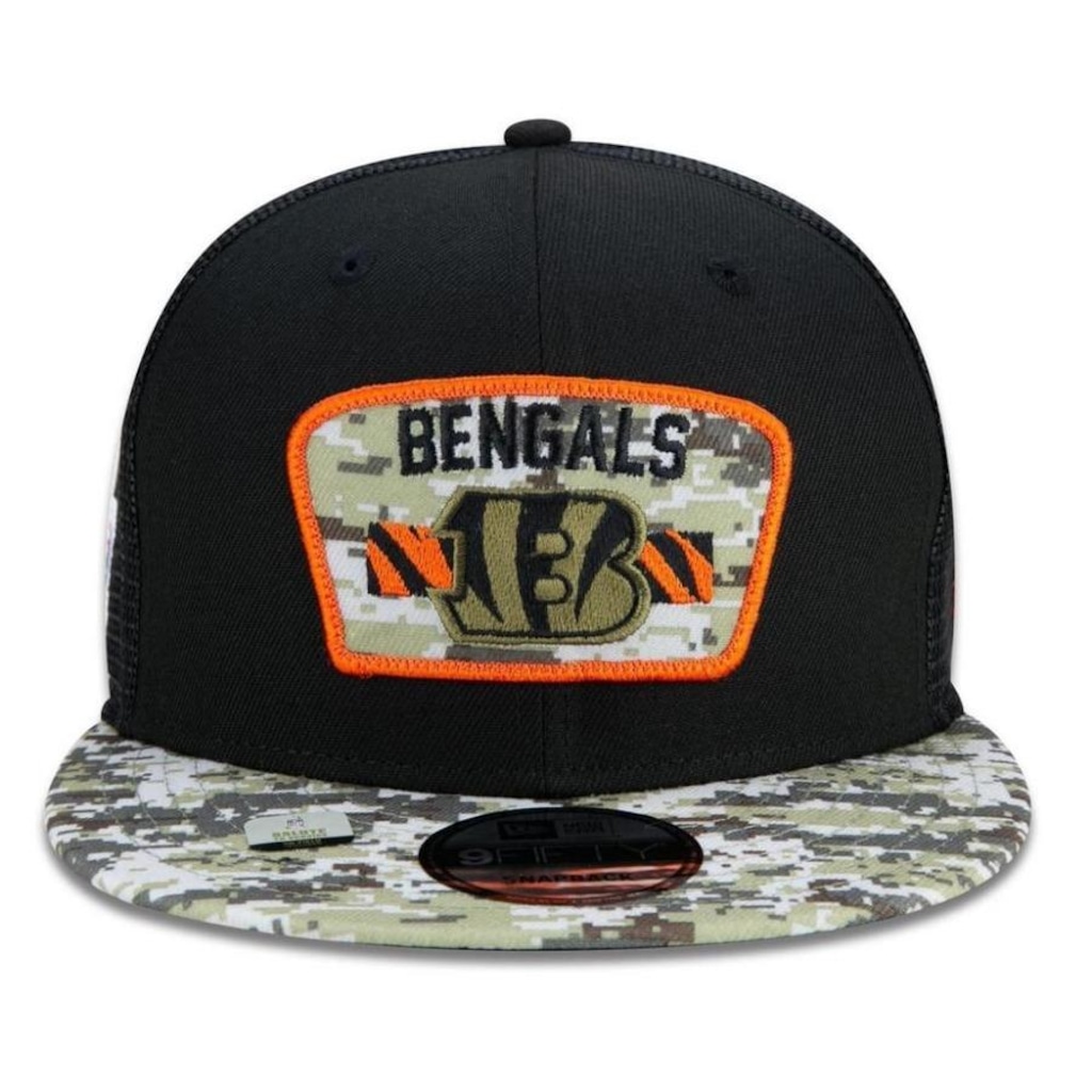 Imagem 3 do produto Boné Aba Reta New Era Cincinnati Bengals 950 NFL 21 Salute Service - Snapback - Adulto