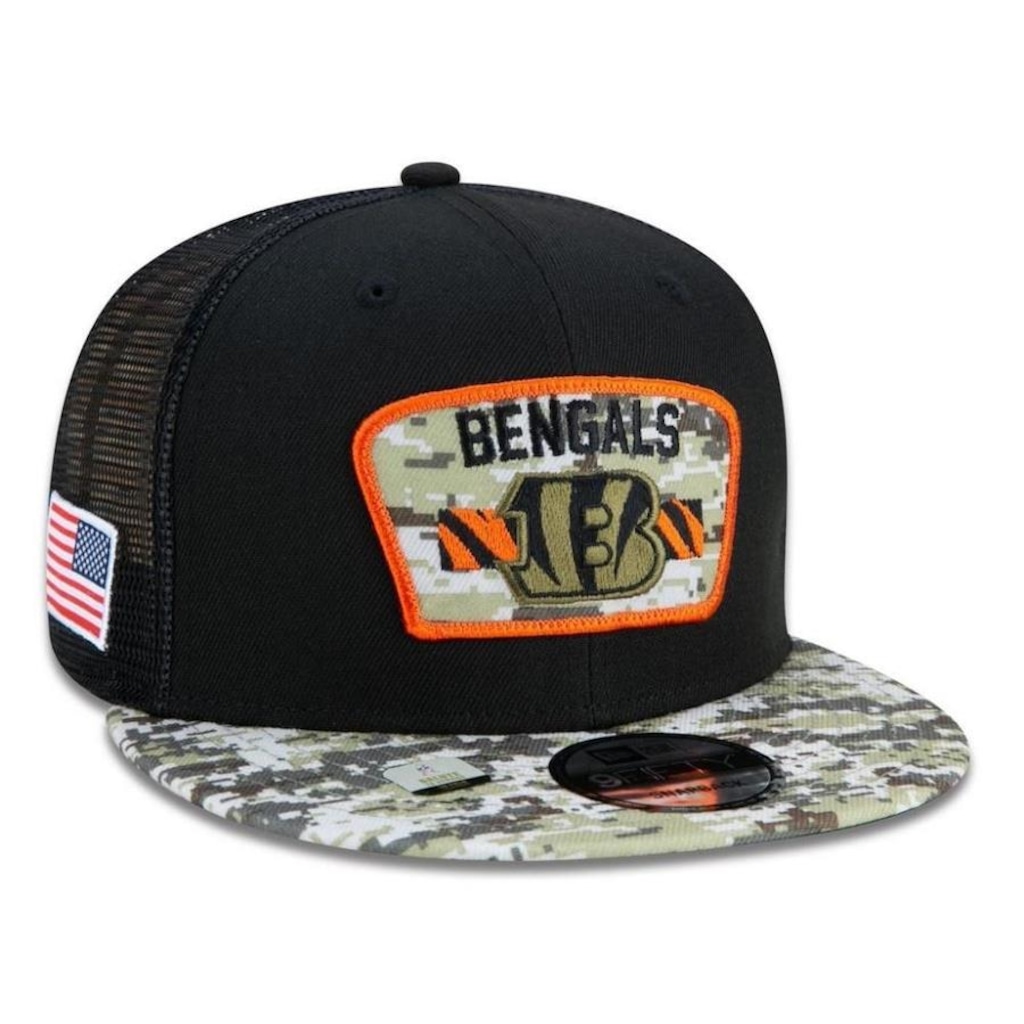 Imagem 4 do produto Boné Aba Reta New Era Cincinnati Bengals 950 NFL 21 Salute Service - Snapback - Adulto