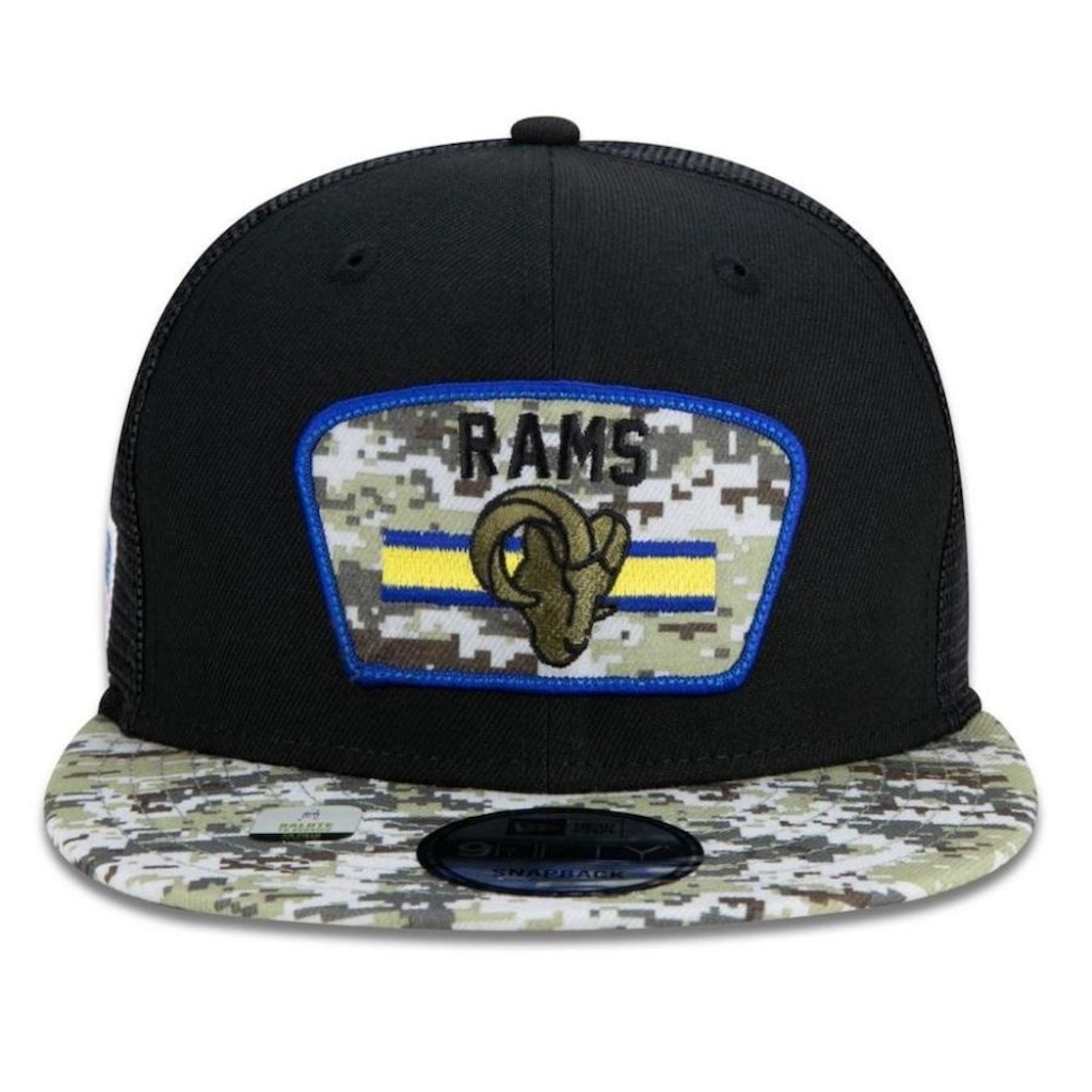Imagem 3 do produto Boné Aba Reta New Era Los Angeles Rams 950 NFL 21 Salute Service - Snapback - Adulto