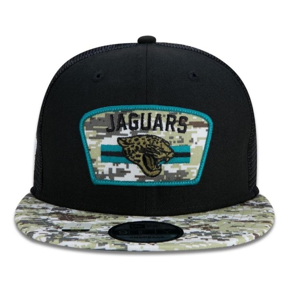 Imagem 3 do produto Boné Aba Reta New Era Jacksonville Jaguars 950 NFL 21 Salute Service - Snapback - Adulto