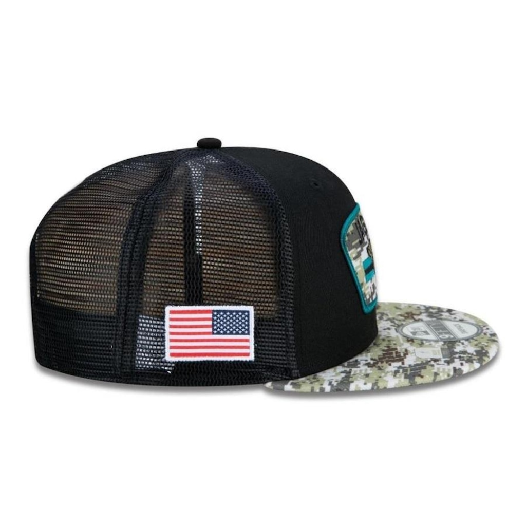Imagem 5 do produto Boné Aba Reta New Era Jacksonville Jaguars 950 NFL 21 Salute Service - Snapback - Adulto