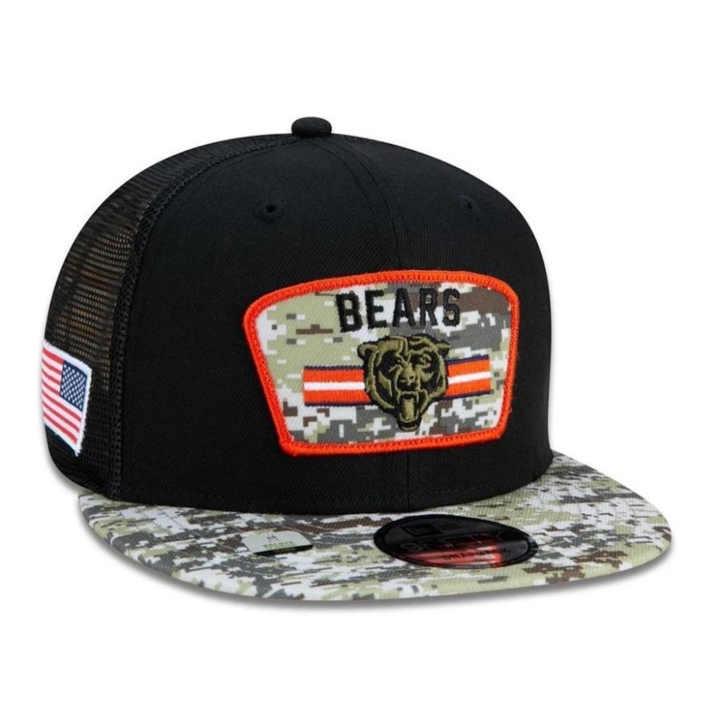 Imagem 4 do produto Boné Aba Reta New Era Chicago Bears 950 NFL 21 Salute Service - Snapback - Adulto