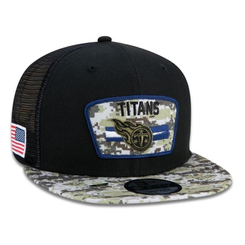 Imagem 4 do produto Boné Aba Reta New Era Tennessee Titans 950 NFL 21 Salute Service - Snapback - Adulto
