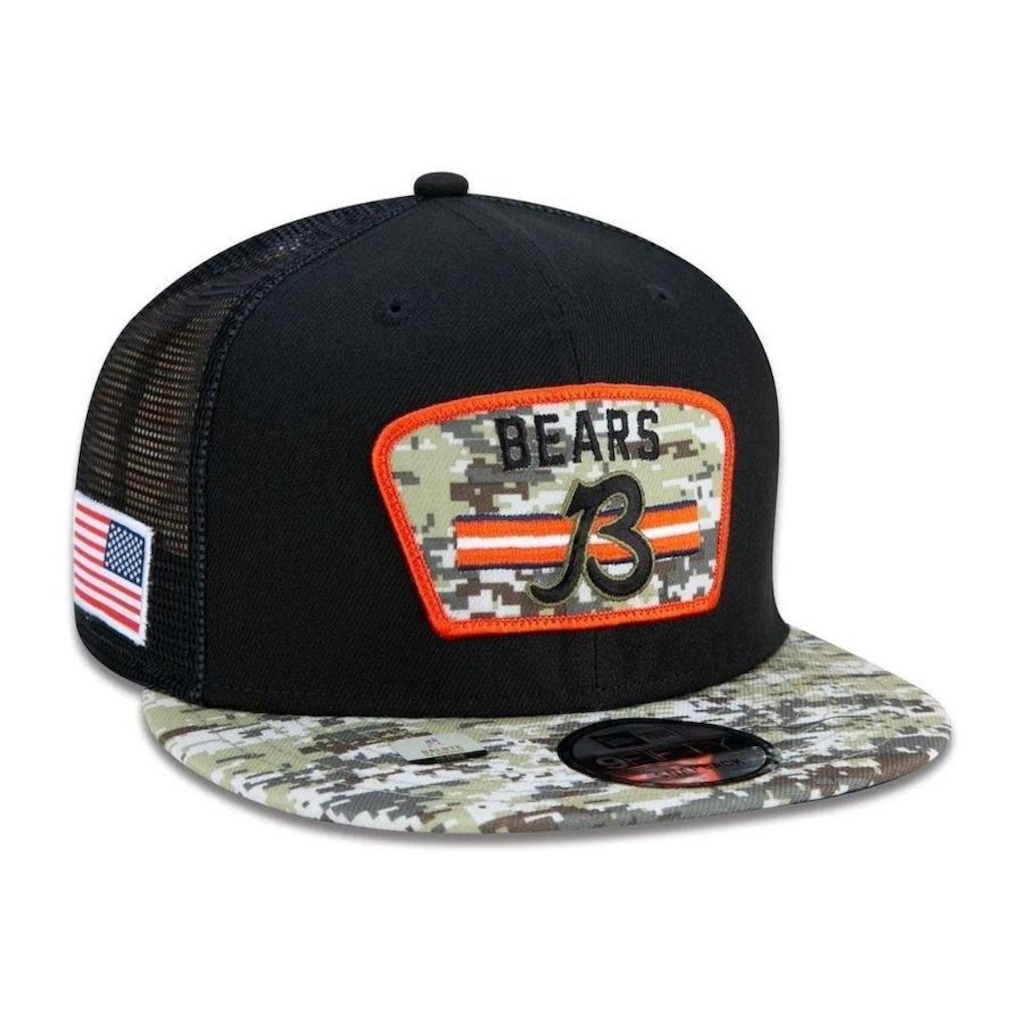 Imagem 4 do produto Boné Aba Reta New Era Chicago Bears 950 NFL 21 Salute Service - Snapback - Adulto
