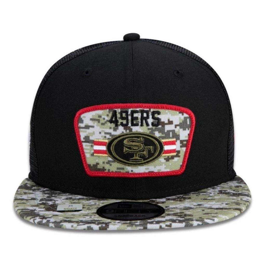 Imagem 3 do produto Boné Aba Reta New Era San Francisco 49ers 950 NFL 21 Salute Service - Snapback - Adulto