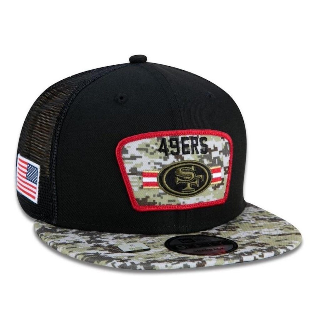 Imagem 4 do produto Boné Aba Reta New Era San Francisco 49ers 950 NFL 21 Salute Service - Snapback - Adulto