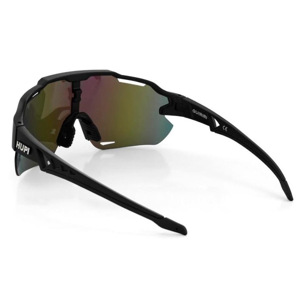 Imagem 3 do produto Óculos de Sol Esportivo Ciclismo HUPI Quiriri Preto Lente Verde Espelhado Proteção UV - Unissex