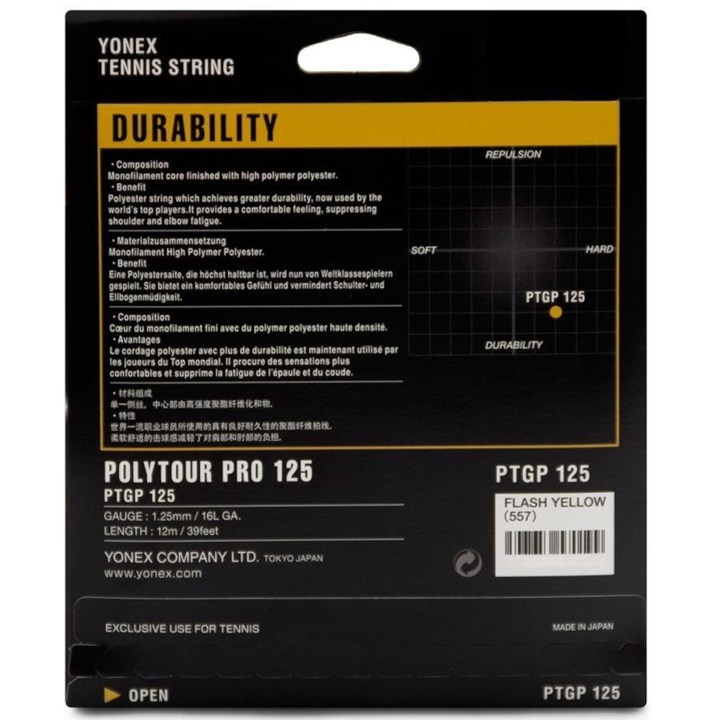 Imagem 3 do produto Corda Yonex Poly Tour Pro Set Individual - 16L 1.25mm