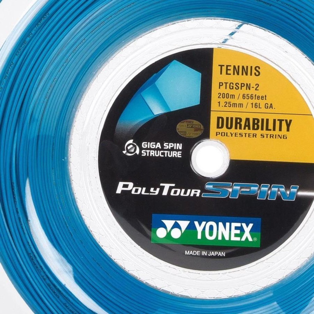 Imagem 2 do produto Corda Yonex PolyTour Spin Rolo com 200 Metros - 16L 1.25mm