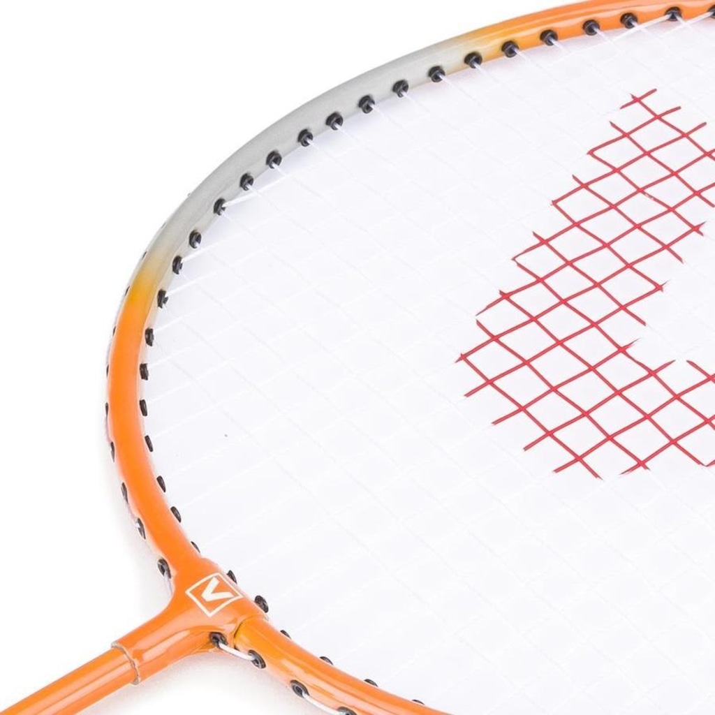 Imagem 3 do produto Kit Badminton Vollo: 4 Raquetes + 3 Petecas de Nylon Rede + Suporte