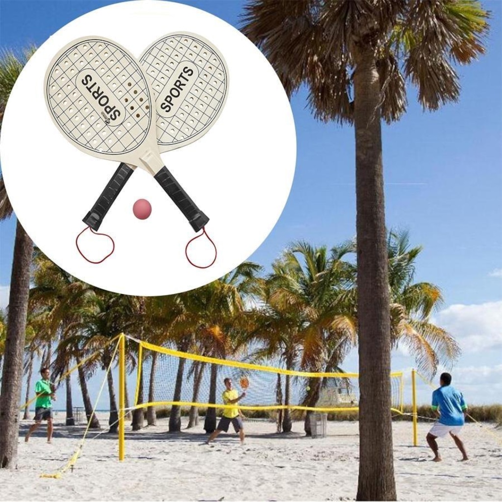 Imagem 2 do produto Kit BeachTennis Gold Sports Laser - 2 Raquetes + 1 Bola