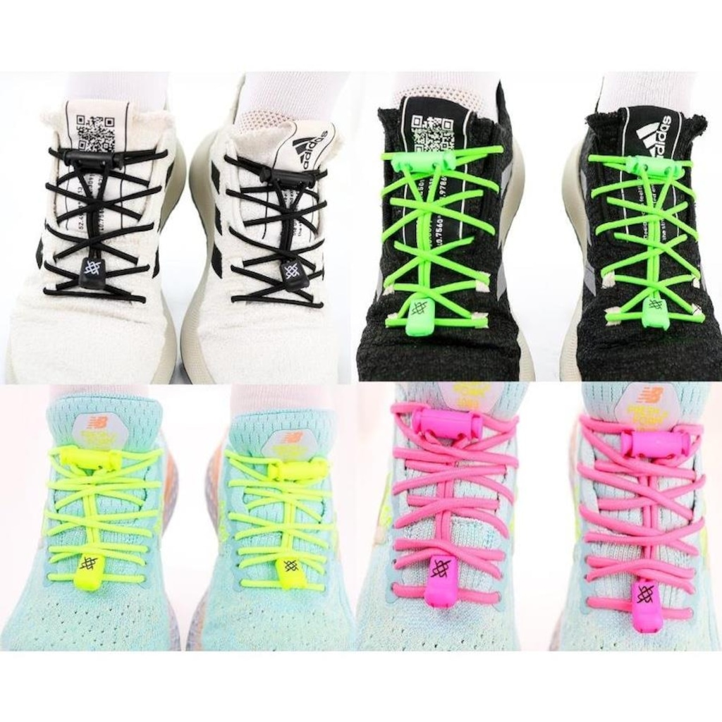Imagem 2 do produto Kit Cadarços Elásticos HUPI Laces com 04 Pares