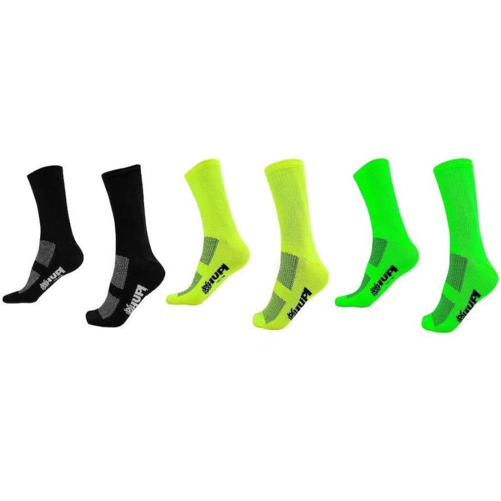 Imagem 1 do produto Kit Meia Hupi Corrida Ciclismo com 3 Pares - 42 a 46 - Adulto
