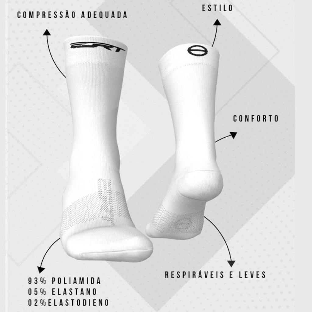 Imagem 2 do produto Meias de Ciclismo Cano Médio Ert Xtreme Cool - 38 à 42 - Adulto